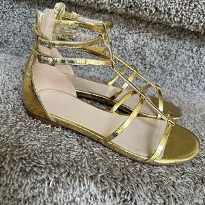 J. Crew Dark Gold Gladiator Sandals